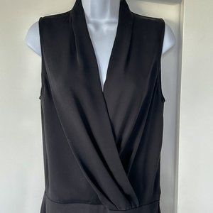 Aritzia Babaton Mini Black Surplice Neck Dress. Size 6